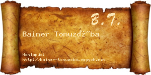 Bainer Tonuzóba névjegykártya